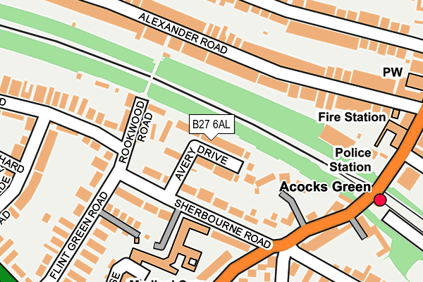 B27 6AL map - OS OpenMap – Local (Ordnance Survey)