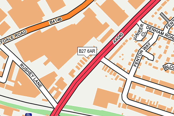 B27 6AR map - OS OpenMap – Local (Ordnance Survey)