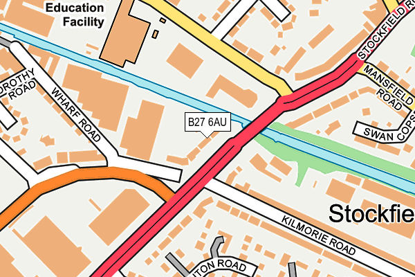 B27 6AU map - OS OpenMap – Local (Ordnance Survey)