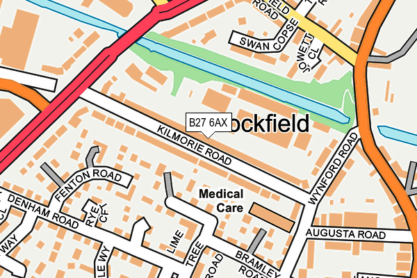 B27 6AX map - OS OpenMap – Local (Ordnance Survey)