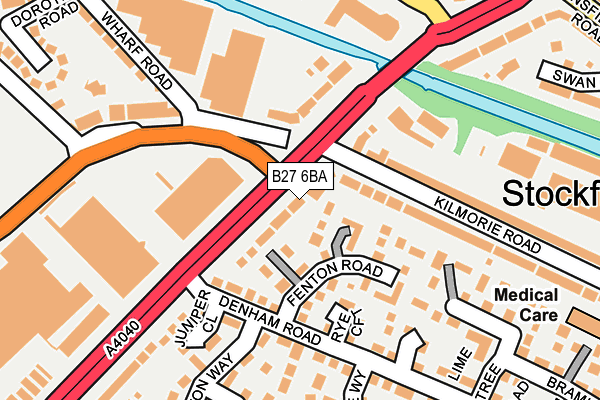 B27 6BA map - OS OpenMap – Local (Ordnance Survey)