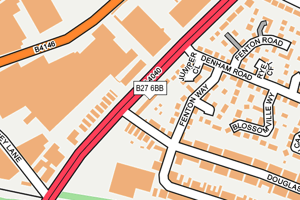 B27 6BB map - OS OpenMap – Local (Ordnance Survey)