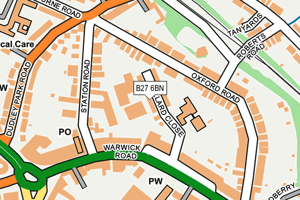 B27 6BN map - OS OpenMap – Local (Ordnance Survey)