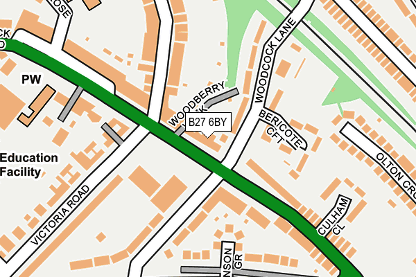 B27 6BY map - OS OpenMap – Local (Ordnance Survey)