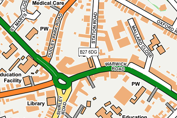 B27 6DG map - OS OpenMap – Local (Ordnance Survey)