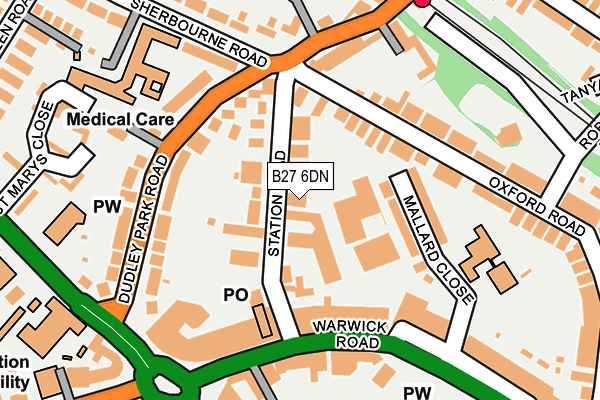 B27 6DN map - OS OpenMap – Local (Ordnance Survey)