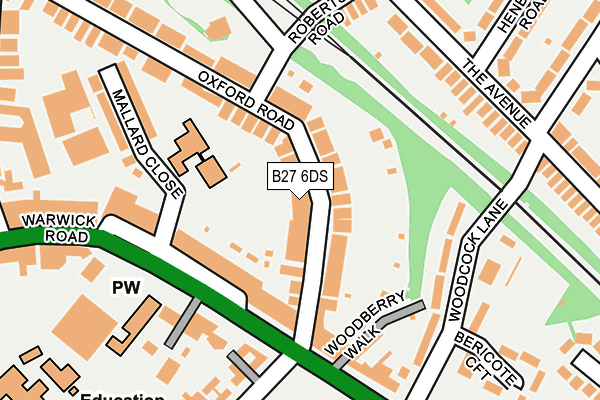 B27 6DS map - OS OpenMap – Local (Ordnance Survey)