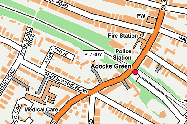 B27 6DY map - OS OpenMap – Local (Ordnance Survey)