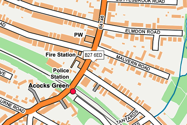 B27 6ED map - OS OpenMap – Local (Ordnance Survey)