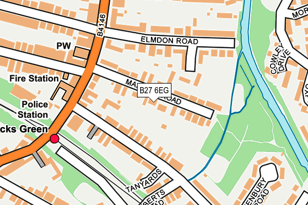 B27 6EG map - OS OpenMap – Local (Ordnance Survey)