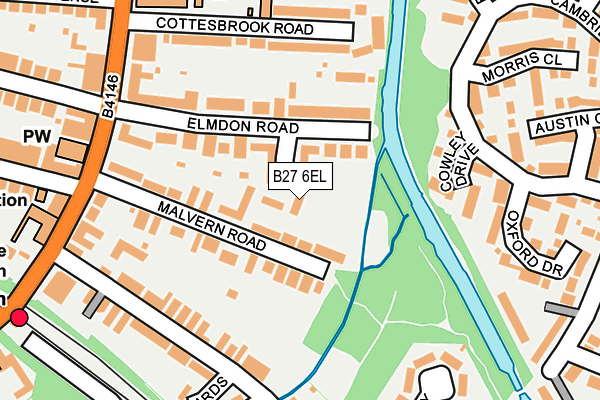 B27 6EL map - OS OpenMap – Local (Ordnance Survey)