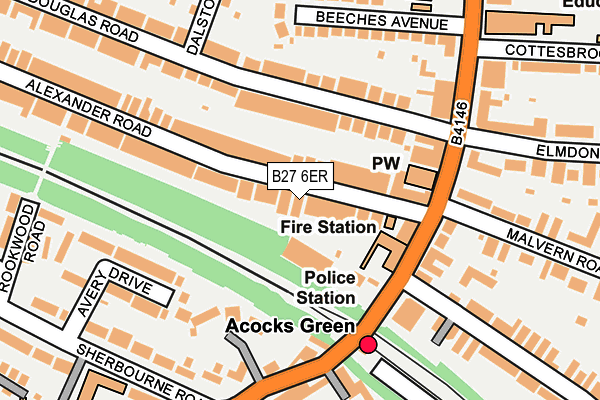 B27 6ER map - OS OpenMap – Local (Ordnance Survey)