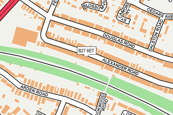 B27 6ET map - OS OpenMap – Local (Ordnance Survey)