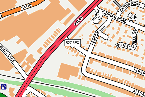 B27 6EX map - OS OpenMap – Local (Ordnance Survey)