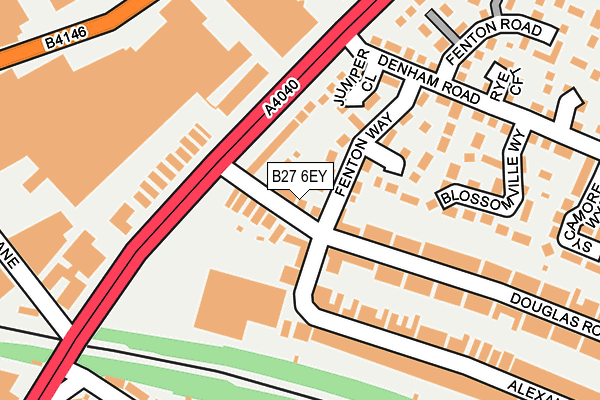 B27 6EY map - OS OpenMap – Local (Ordnance Survey)