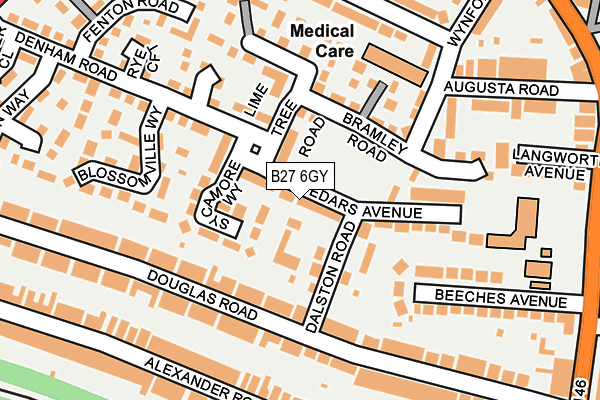 B27 6GY map - OS OpenMap – Local (Ordnance Survey)