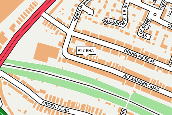 B27 6HA map - OS OpenMap – Local (Ordnance Survey)