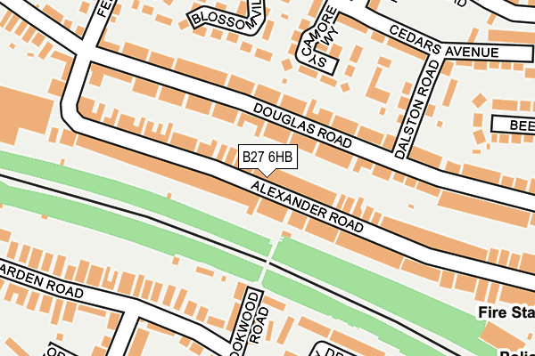 B27 6HB map - OS OpenMap – Local (Ordnance Survey)