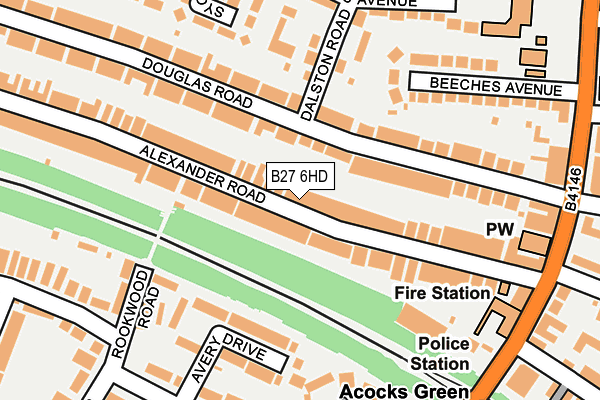 B27 6HD map - OS OpenMap – Local (Ordnance Survey)