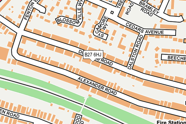 B27 6HJ map - OS OpenMap – Local (Ordnance Survey)