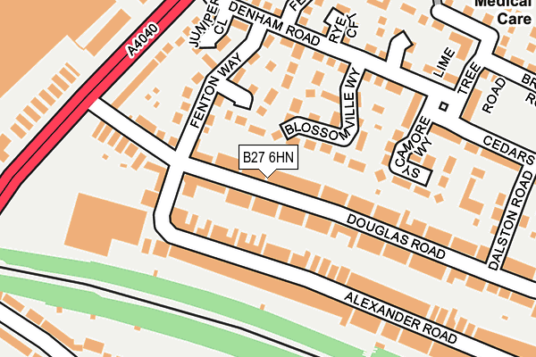 B27 6HN map - OS OpenMap – Local (Ordnance Survey)