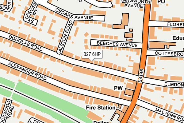 B27 6HP map - OS OpenMap – Local (Ordnance Survey)