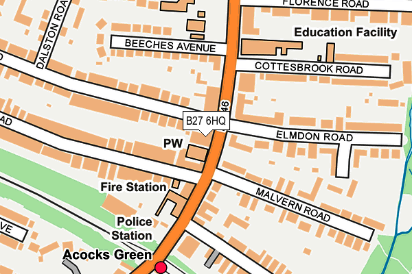 B27 6HQ map - OS OpenMap – Local (Ordnance Survey)