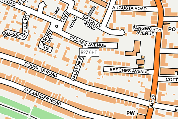 B27 6HT map - OS OpenMap – Local (Ordnance Survey)