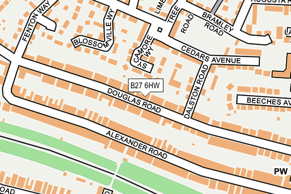 B27 6HW map - OS OpenMap – Local (Ordnance Survey)