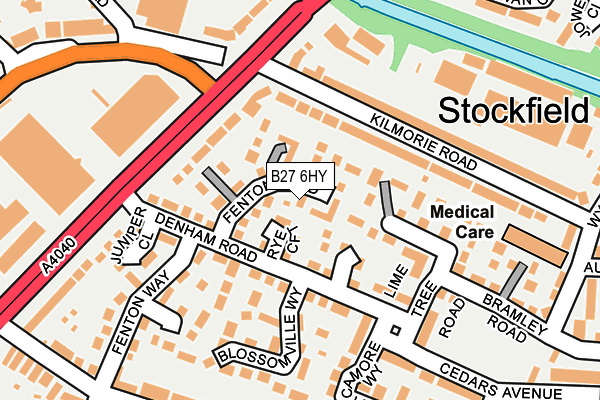 B27 6HY map - OS OpenMap – Local (Ordnance Survey)