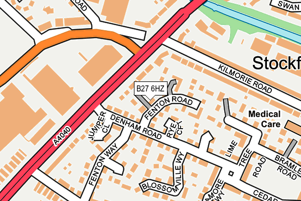 B27 6HZ map - OS OpenMap – Local (Ordnance Survey)