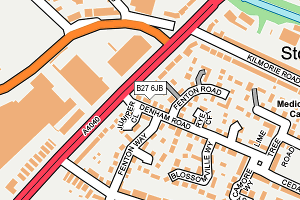 B27 6JB map - OS OpenMap – Local (Ordnance Survey)