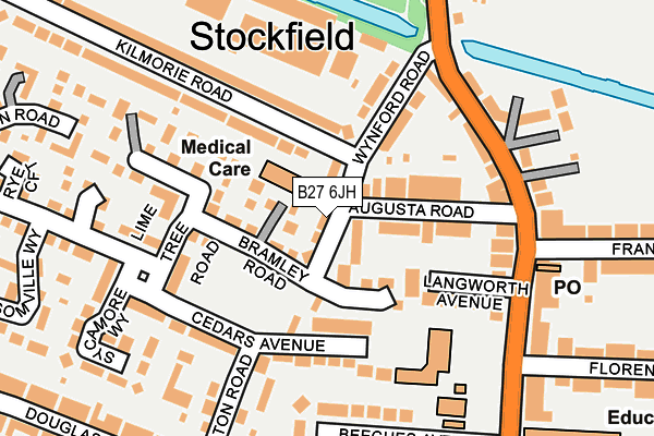 B27 6JH map - OS OpenMap – Local (Ordnance Survey)