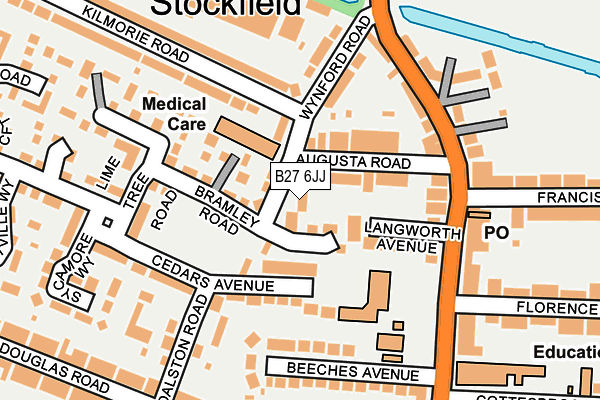 B27 6JJ map - OS OpenMap – Local (Ordnance Survey)