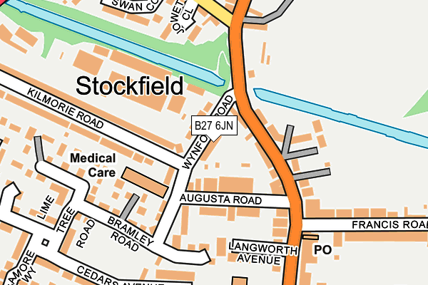 B27 6JN map - OS OpenMap – Local (Ordnance Survey)