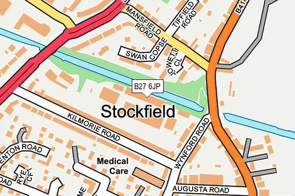 B27 6JP map - OS OpenMap – Local (Ordnance Survey)