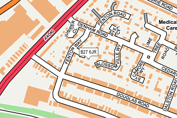 B27 6JR map - OS OpenMap – Local (Ordnance Survey)