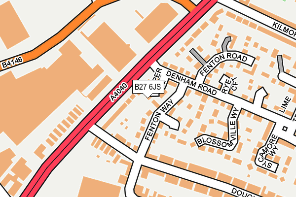 B27 6JS map - OS OpenMap – Local (Ordnance Survey)