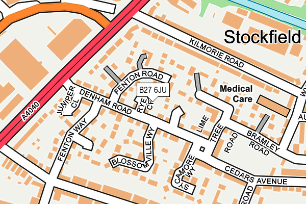 B27 6JU map - OS OpenMap – Local (Ordnance Survey)