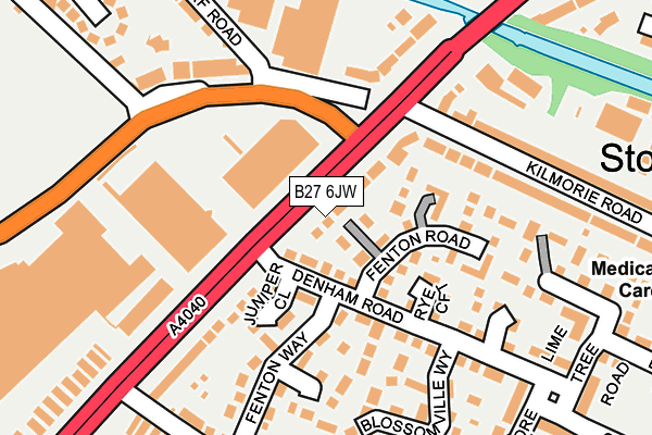 B27 6JW map - OS OpenMap – Local (Ordnance Survey)