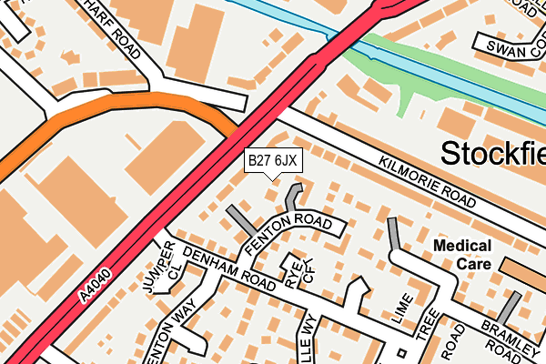 B27 6JX map - OS OpenMap – Local (Ordnance Survey)