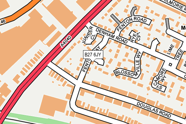 B27 6JY map - OS OpenMap – Local (Ordnance Survey)