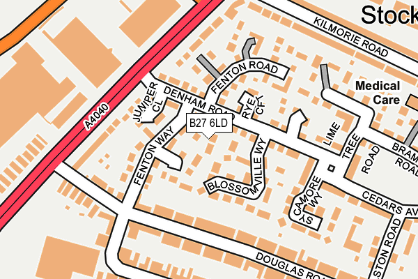 B27 6LD map - OS OpenMap – Local (Ordnance Survey)