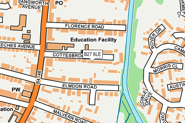 B27 6LE map - OS OpenMap – Local (Ordnance Survey)