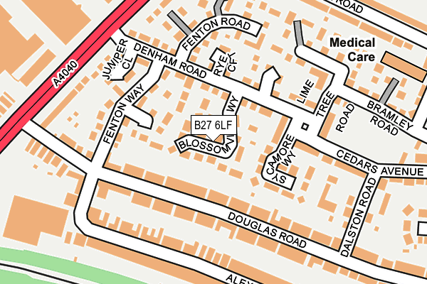 B27 6LF map - OS OpenMap – Local (Ordnance Survey)