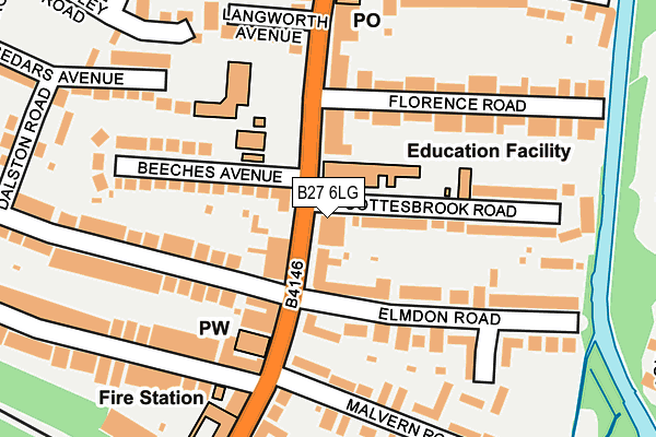 B27 6LG map - OS OpenMap – Local (Ordnance Survey)