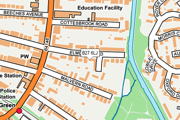 B27 6LJ map - OS OpenMap – Local (Ordnance Survey)