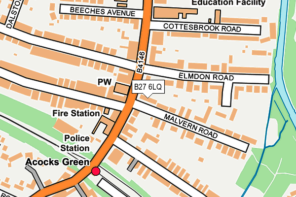 B27 6LQ map - OS OpenMap – Local (Ordnance Survey)