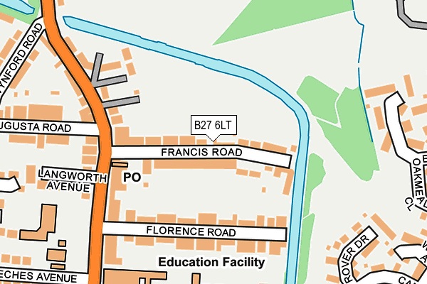 B27 6LT map - OS OpenMap – Local (Ordnance Survey)