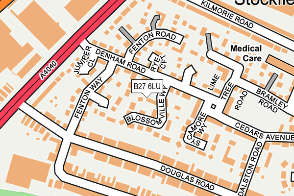 B27 6LU map - OS OpenMap – Local (Ordnance Survey)